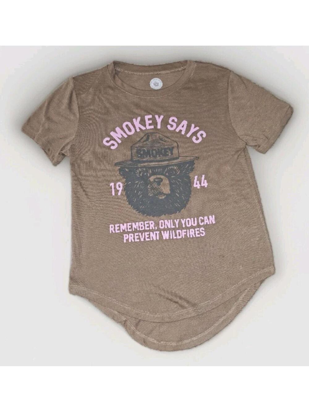 Smokey Bear graphic t-shirt  pink text and a "1944" anniversary detail (115)